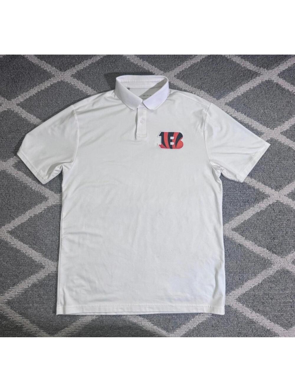Under Armour Bengals Polo White Mens Size M Short Sleeve